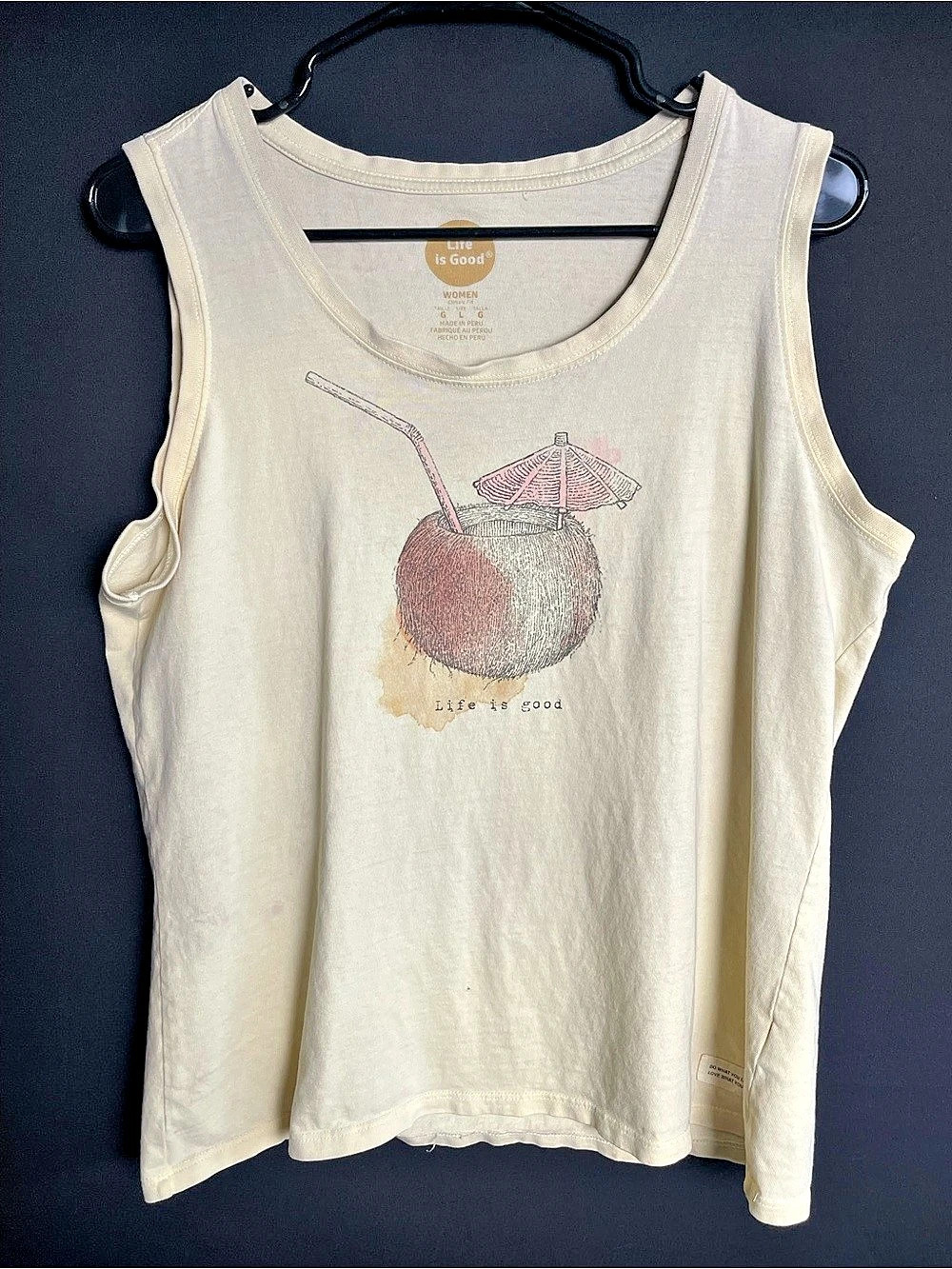 Life is Good Coconut Drink Graphic Tank Top